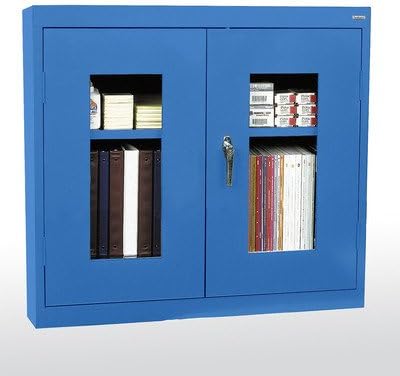 Clear View 30" Double Door Wall Storage Cabinet Color: Blue