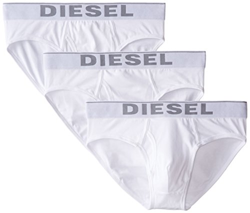 Diesel Men's Blade 3-Pack Cotton Stretch Brief, White, Large