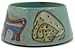 64 Oz. MARA COLLECTION Stoneware X-LARGE PUPPY DOG Pet FEEDING Or WATER Dish BOWL Abstract Dogs GREEN
