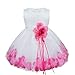 TiaoBug Baby Girls Flower Petals Bow Bridal Dress Princess Pageant Wedding Bridesmaid Christening Formal Party Ball Prom Gown Hot Pink 18-24 Months
