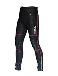 Sports: Wellcls Windproof Cycling 3D GEL Padded Pants Bike Bicycle Wear Fleece Winter Thermal (Black/Red, Medium) - Wellcls