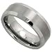 Tungsten Carbide 8 mm (5/16) Comfort Fit Flat Band, w/ Brushed Center & Beveled Edge