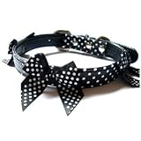Glamour Dot Chic Bow-Accented Leather Collar & Lead Set for Dogs