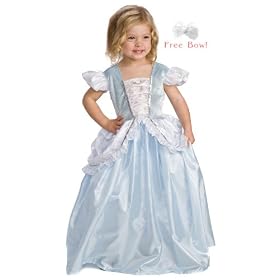 Little Adventures Cinderella Costume w/ Free Bow - Girls Size 3T-4T - Machine Washable!