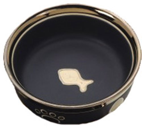 Ethical Pet Products (Spot) CSO6883 Ritz Copper Rim Cat Dish, 5-Inch, Black