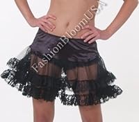 bikini slip, Shirley of Hollywood, Sexy Black Lace Petticoat Short Crinoline Skirt Slip ML Womens U.S. M/L