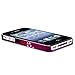 Snap-on Rubber Coated Case compatible with Apple iPhone 4 / 4S, Dark Purple Heart with Flower Rear