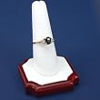 White Leather Rosewood Ring Finger Showcase Display New