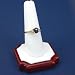 White Leather Rosewood Ring Finger Showcase Display New