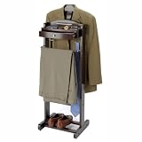 DARK Walnut MENS CLOTHES organizer VALET pants shoe