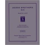 1931 DODGE Parts Book List Guide Catalog by Dodge