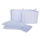 Tadpoles Classics Gingham Porta-Crib Set, Blue