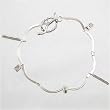 Unique Sterling Silver Link Bracelet with Decorative Flower Stamped Hills Tribe Charms, 6 1/2" long, #9004