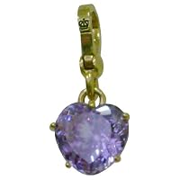 juicy couture purple crystal heart charm