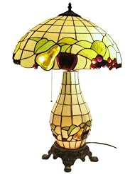 Tiffany Style 16.5"x 25" Two Light Fruit Table Lamp with Lighted Base 550-16cmt