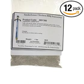 Excalibur Smokehouse Chicken BBQ Seasoning, 16-Ounce Units (Pack of 12)
