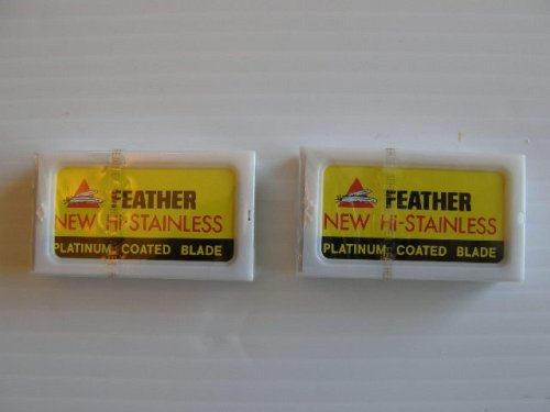 Feather Hi-Stainless Platinum Double Edge Razor Blades 20 Ct