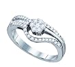0.48CTW DIAMOND FLOWER BRIDAL RING Size 7