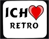 Mauspad mit Ich liebe Retro Dekoration