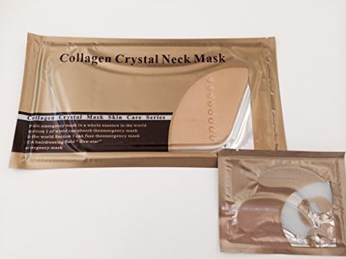 10 Pieces Gold Collagen Neck Pads Mask + 10 Pairs Pilaten Eye Pads Mask, Anti Aging Wrinkles, High Moisture