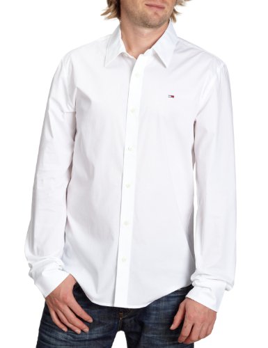 Hilfiger Denim SlimFit Sabim shirt l/s 1953225284 Herren Hemden/ Freizeit, Gr. 46 (S), Wei Preisvergleich