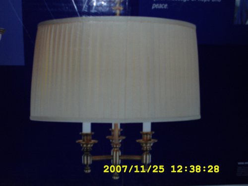 Thomas Kinkade Simpler Times by Westinghouse: 3 light Pendant, Florentine Bronze Finish with Light Gold Side Pleated Shade