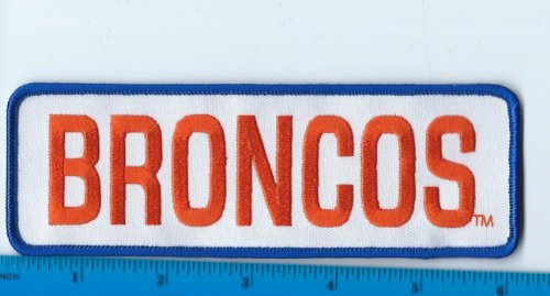 Vintage 1980s Denver Broncos 6 inch x 2 inch Rectangle Patch (Iron or Sew On)