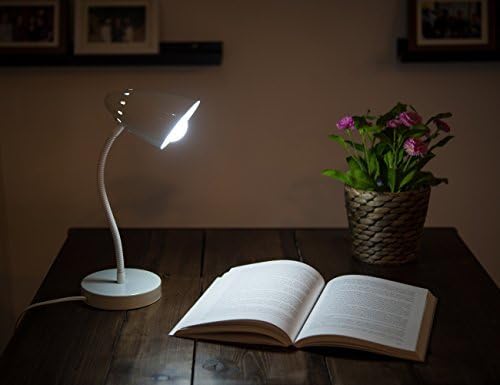 Flamp white bullet style metal shade,flashy flexible gooseneck LED desk lamp