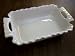 TBC Oven Bakeware: White Oven Safe Rectangle Bake Dish with Handles 8" X 6" X 2" Safe for Oven, Microwave, Refrigerator and Dishwasher. Perfect for Baking and Serving Vegetables, Soups, Casseroles, Souffles, Egg Dishes, Desserts and Any Other Baked or Cold Food.
