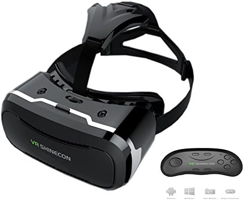 AECHOO Virtual Reality Headset 3D Glasses VR Cardboard Comfortable Wear With Adjustable Lens Clear High Performance Support 4.5-6.0 Inches Mobile for Movies Games with Remote