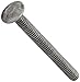 Steel Carriage Bolt, Grade 2, Hot-Dipped Galvanized Finish, Square Neck, Round Head, Meets ASME B18.5/ASTM A307, 5" Length, Fully Threaded, 3/8"-16 UNC Threads (Pack of 25)