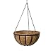 English Garden Round Hanging Basket with Extra Thick Coco Coir Liner - 16 Inch