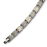 Men's 14k Gold And Titanium Link Bracelet