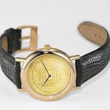 University of Notre Dame Alumni Men's Gold Medallion Watch with Leather Strap