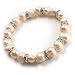 Snow White Freshwater Pearl Crystal Rings Flex Bracelet (9mm)
