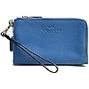 COACH coach DOUBLE CORNER ZIP WRISTLET IN PEBBLE LEATHER (COACH F64130)