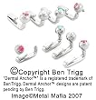 Dermal Anchor&iuml;&iquest;&frac12; Low Motion Solid Titanium With Gems DERMTIT4-PK - 16G PINK