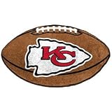 Kansas City Chiefs 22"X35" Football Mat Made Of Polyester With A Non-Skid Duragon Latex Backing