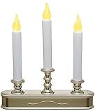 LED Window Candlelabra - Battery Operated - Antique Brass