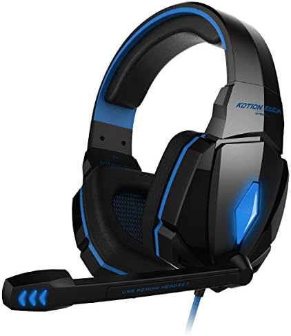 Gaming Headset,Winzik G4000 Stereo Gaming Headphone Headset Headband with Mic Volume Control for PC Game Black+Blue