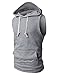H2H Mens Fashion Slim Fit Sleeveless Hoodies with Big Front Pocket