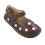 Puddle Jumper Genuine Leather Baby/ Toddler Mary Janes Shoes Brown Polka Dot Pink/ FREE SHIPPING