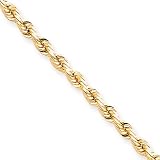 10k 5mm Handmade Diamond-cut Rope Chain