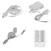 Rapid Car Charger + Home Travel Charger + Retractable USB Data Cable + Durable Clear Reusable LCD Screen Protector for Amazon Kindle 1 Wireless Reading Device