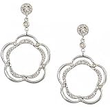 14K White Gold Diamond Dangle Earrings (0.62 Cttw, SI Clarity, F Color)