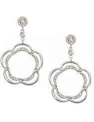 14K White Gold Diamond Dangle Earrings (0.62 Cttw, SI Clarity, F Color)