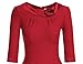 MUXXN Women's 1950s Vintage 3/4 Sleeve Rockabilly Swing Dress(2XL,Red)