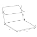 Pillow Perfect Damask Indoor/Outdoor 1 Piece Split Back Chair Cushion with Ties Rounded Corners, Deep Seat, Weather, and Fade Resistant, 40.5