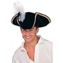 Adult Black Tricorn Buccaneer Pirate Hat