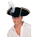Adult Black Tricorn Buccaneer Pirate Hat